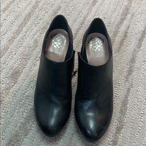 Vince Camuto black leather booties